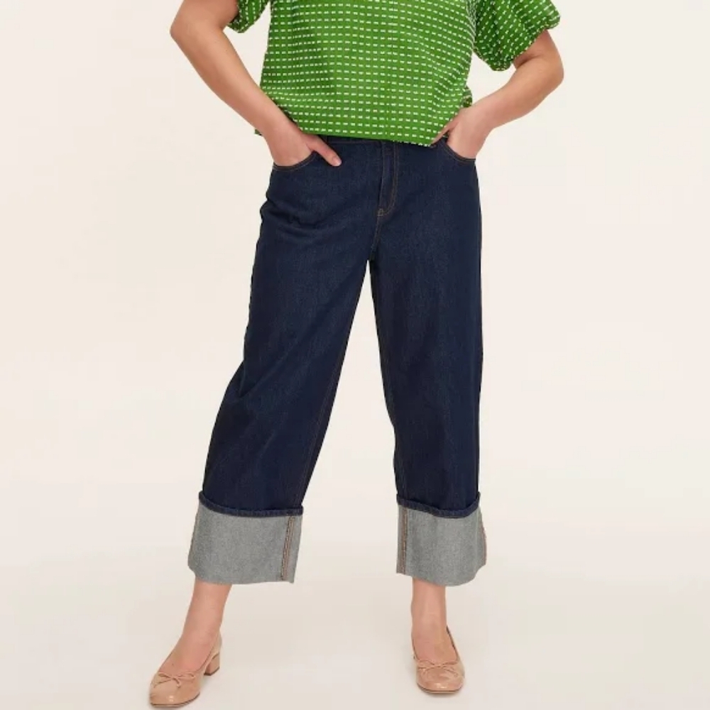 NWT Kate Spade Dark Wash Wide Leg Jeans